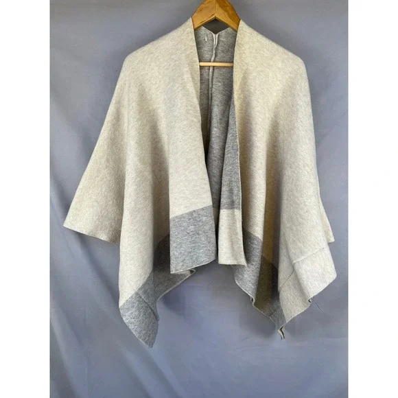 LOFT Womens Two-Tone Reversable Color Block Shawl Wrap Cardigan - Picture 3 of 3